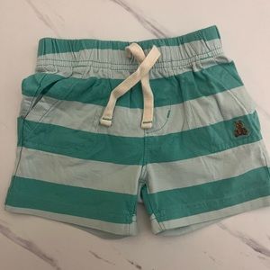 Toddler green and white shorts